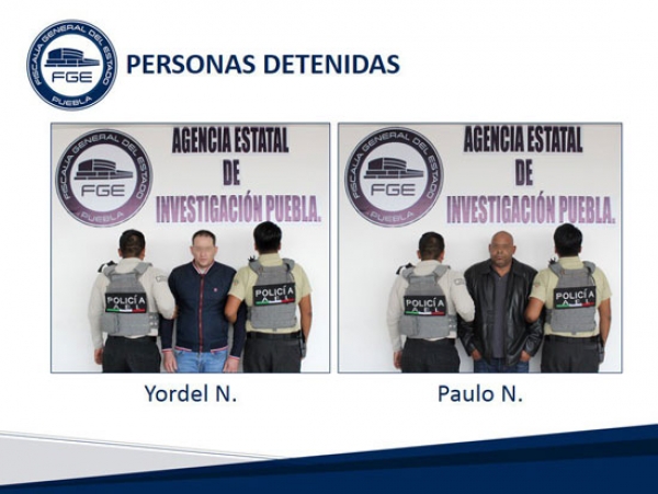 Con investigación integral por robo a notarías, la Fiscalía de Puebla capturó a dos cubanos.