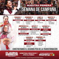 En la gira de campaña, Claudia Sheinbaum visitará Puebla