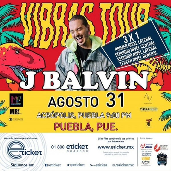 J Balvin regresa a Puebla con su “Vibras Tour”