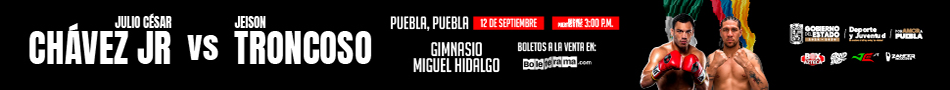 Banner “PELEA JULIO CÉSAR CHÁVEZ JR VS JEISON TRONCOSO”