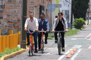 Supervisa Puebla capital ampliación de infraestructura ciclista