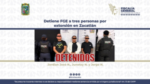 Detiene a 3 personas por extorsión en Zacatlán