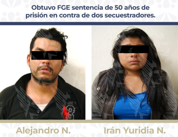 Sentencian 50 años de prisión a dos secuestradores