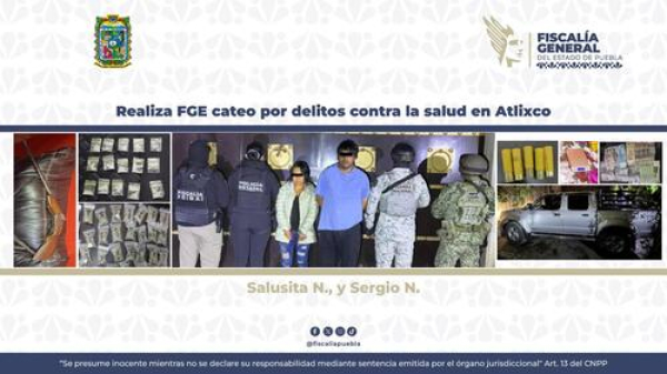 FGE decomisa droga en Atlixco