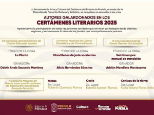 Anuncian ganadores de Cert&aacute;menes de Cuento y Poes&iacute;a 2025