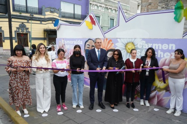 Puebla capital dedica mural a mujeres sobrevivientes de violencia ácida