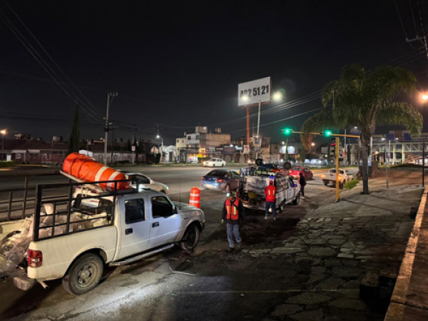 Bacheo en la carretera Federal a Atlixco