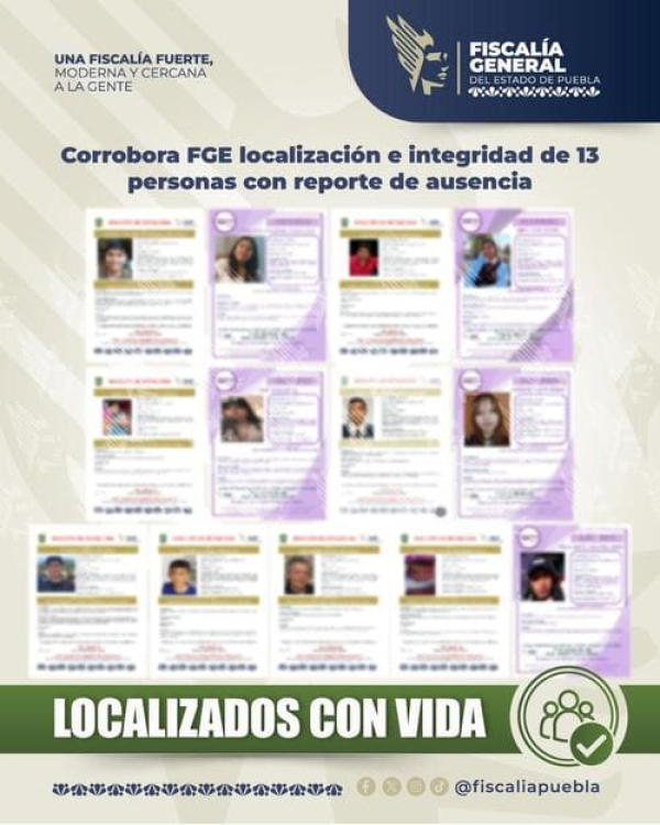 FGE localiza a 13 personas con ficha de búsqueda