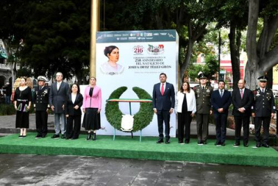Puebla conmemora natalicio de Josefa Ortiz