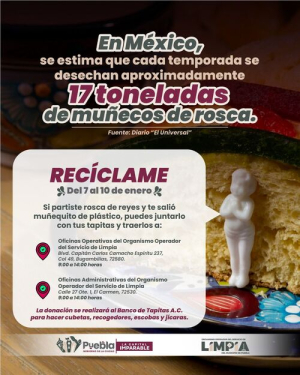 OOSL pide reciclar mu&ntilde;ecos de Rosca de Reyes