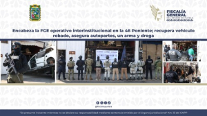 FGE realiza operativo interinstitucional en la 46 Poniente