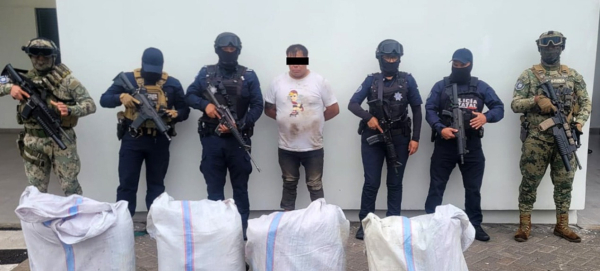 Capturan a hombre con 65 kg de marihuana