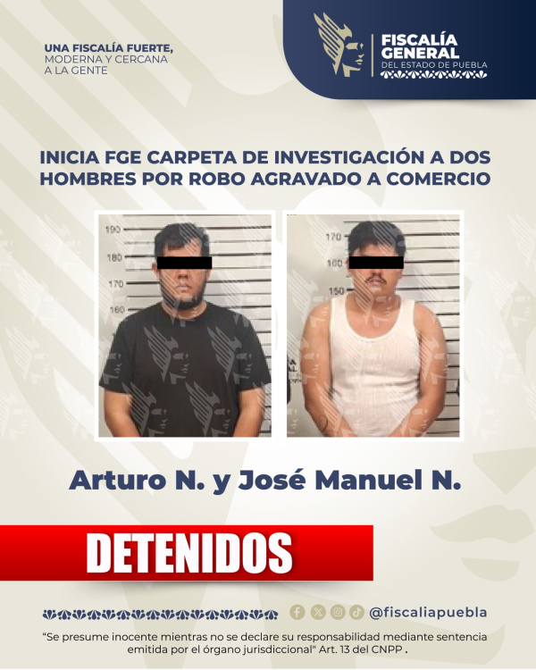 Investigan a dos por robo en Xilotzingo