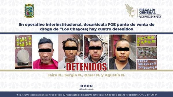 Caen cuatro narcomenudistas de "Los Chayote"