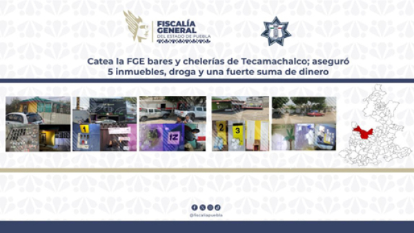 Catea la FGE bares y chelerías de Tecamachalco
