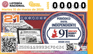 La Lotería Nacional conmemora al Diario de Puebla