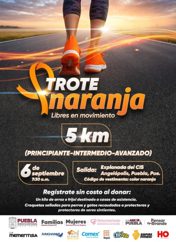 Secretaría de las Mujeres convoca al “Trote Naranja”