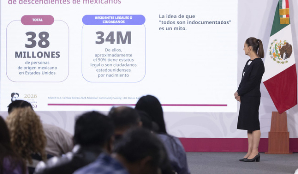 Sheinbaum destaca aporte de mexicanos en EE.UU.