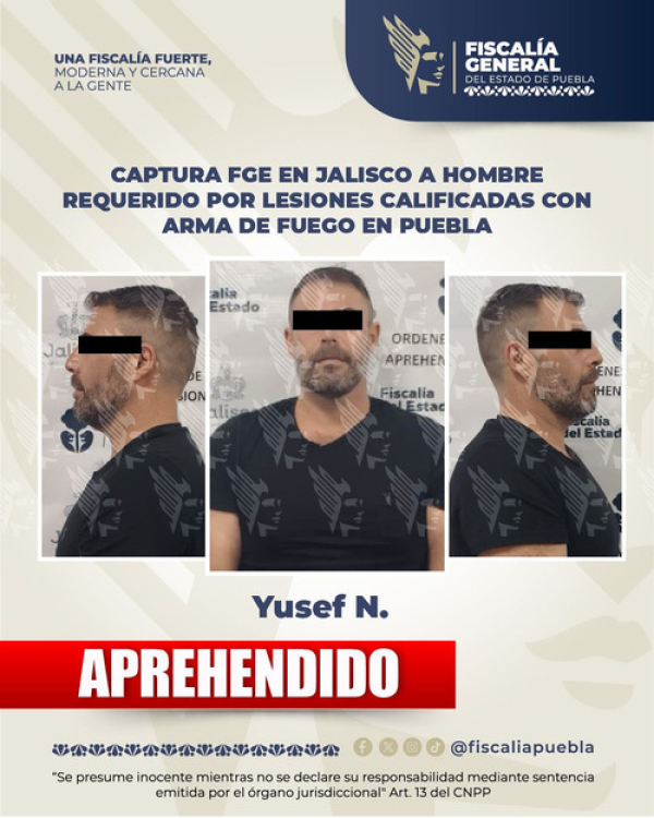 Detienen en Jalisco a presunto agresor de Cholula