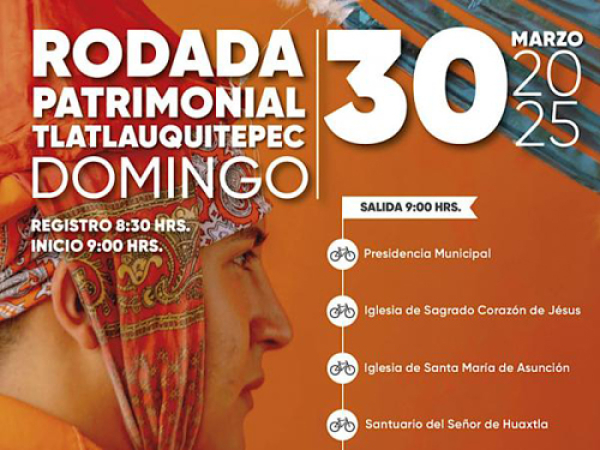 Secretaría de Arte y Cultura programa rodada patrimonial en Tlatlauquitepec