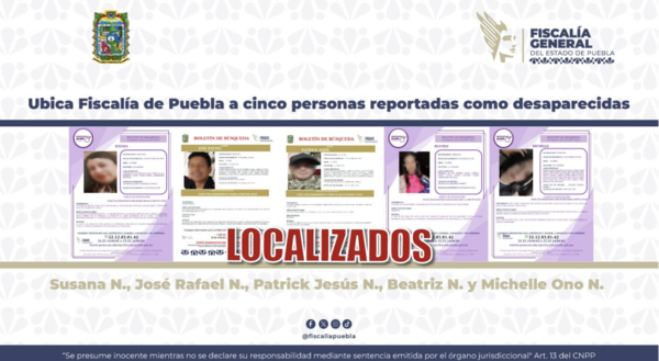 FGE localiza a personas reportadas como desaparecidas
