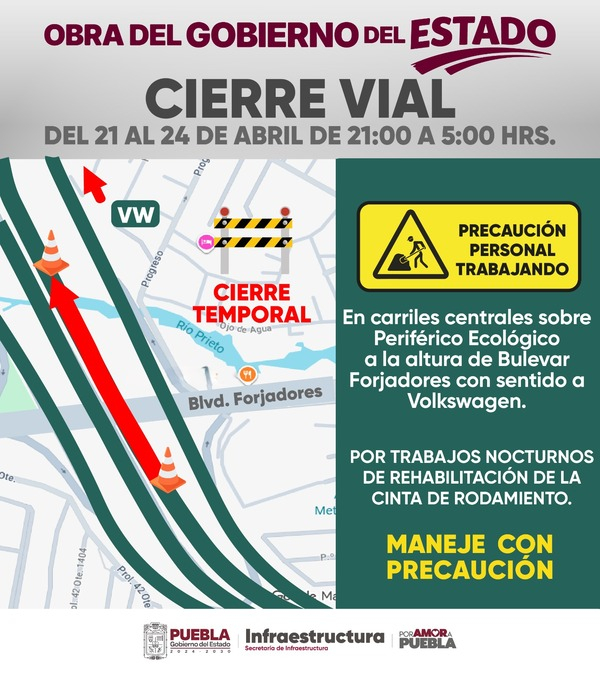 ¡Ojo! Trabajos de rehabilitación sobre Periférico Ecológico
