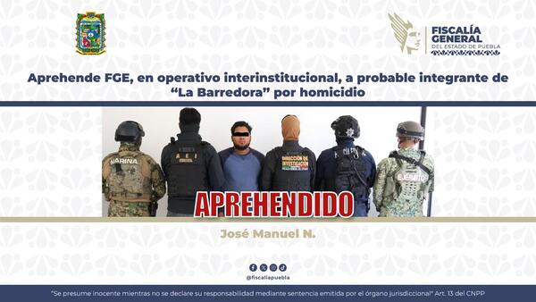 Detienen a presunto integrante de “La Barredora”