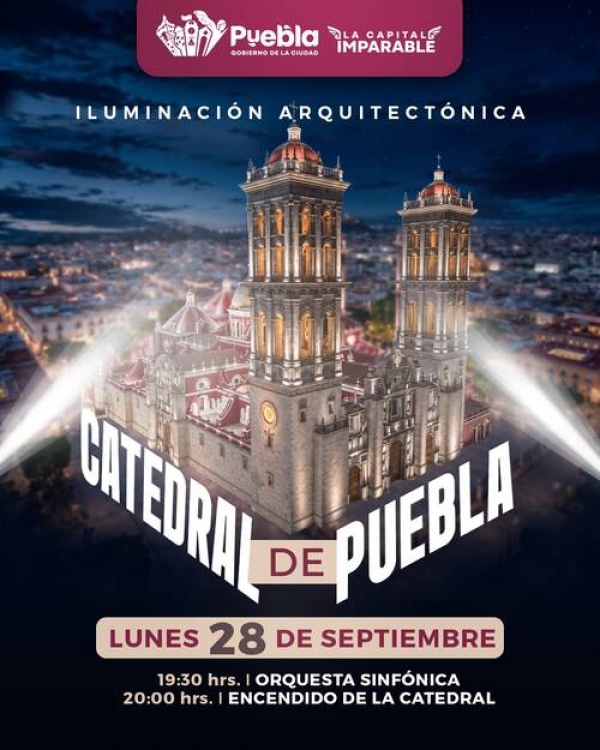Catedral de Puebla estrenará nueva iluminación