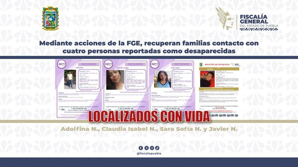 Cuatro personas desaparecidas retornan a casa