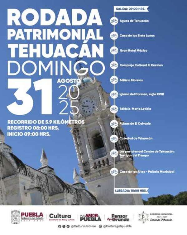 Llega la Rodada Patrimonial a Tehuacán