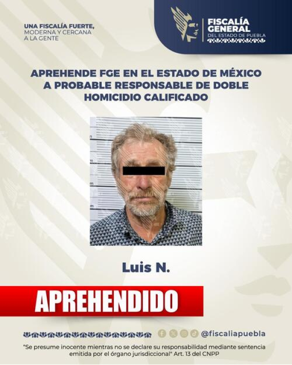 Detienen a hombre por presunto doble homicidio