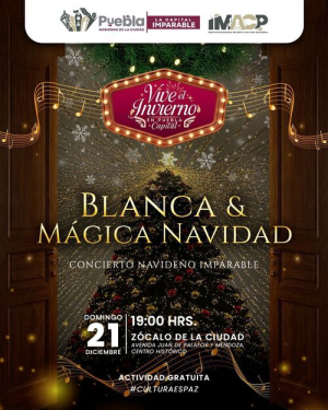 "Blanca M&aacute;gica Navidad" te espera en el Z&oacute;calo de Puebla