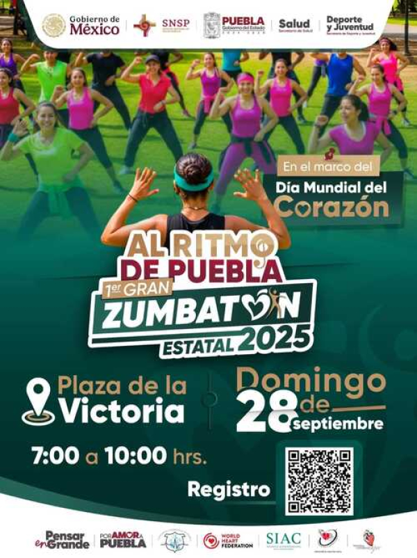 Puebla se activará con 1er Gran Zumbatón Estatal