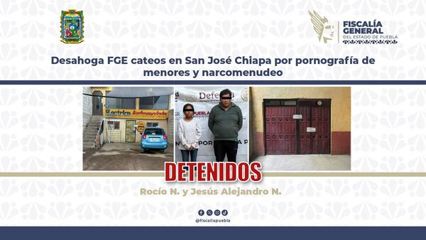 Detectan pornografía infantil y drogas en San José Chiapa