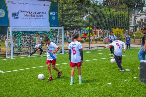 Inauguran cancha del Mundial Social en Huejotzingo