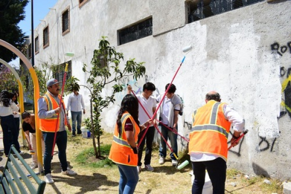 Villa las Flores se beneficia de Jornada de Tequios