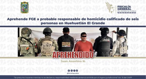 Detienen a presunto multihomicida de Huehuetlán