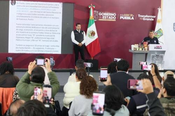 Gobernador Armenta destaca seguridad en Puebla
