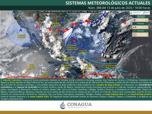 El monzón mexicano ocasionará lluvias norte, centro y oeste de México