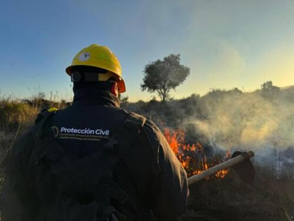 Brigadas combaten incendio en El Seco