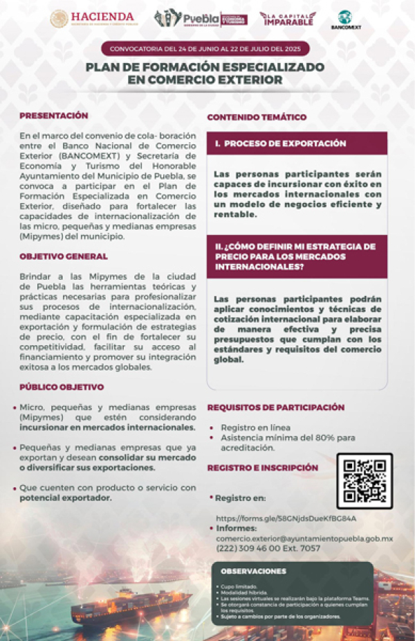 Lanzan convocatoria para impulsar a las MiPyMES en exportación
