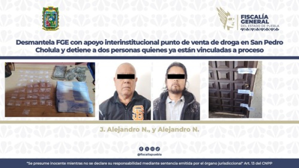 En Cholula, capturan a narcomenudistas