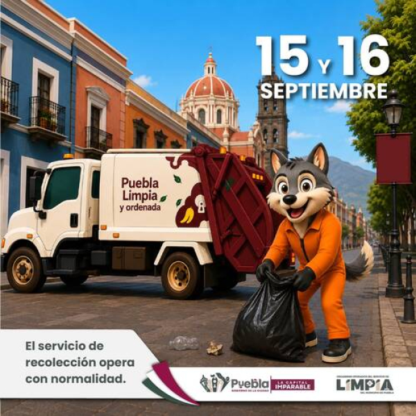 Servicio de limpia trabajará 15 y 16 de septiembre