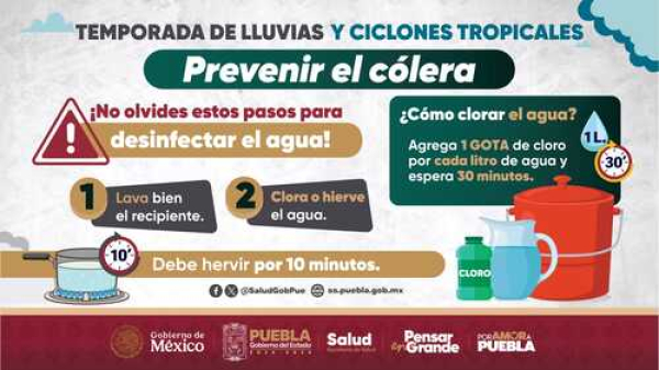 Puebla previene enfermedades ante inundaciones