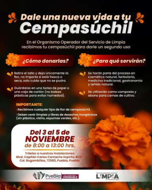 Puebla Capital abre centro de acopio de cempasúchil