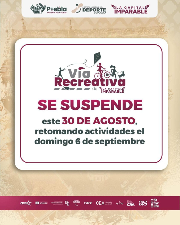 Reprograman la Vía Recreativa Puebla
