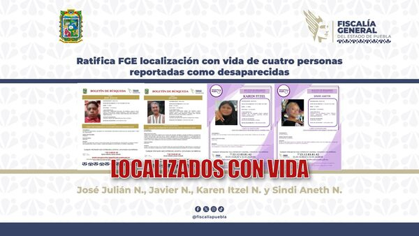 Cuatro personas desaparecidas regresan a casa