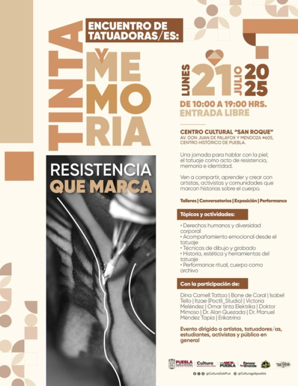 Puebla, sede del encuentro &quot;Tinta y memoria. Resistencia que marca&quot;