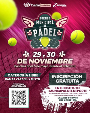 ¡Participa en el 1er Torneo Municipal de Pádel!